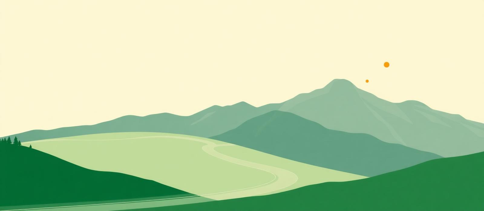 Minimal Swiss alpine landscape illustration